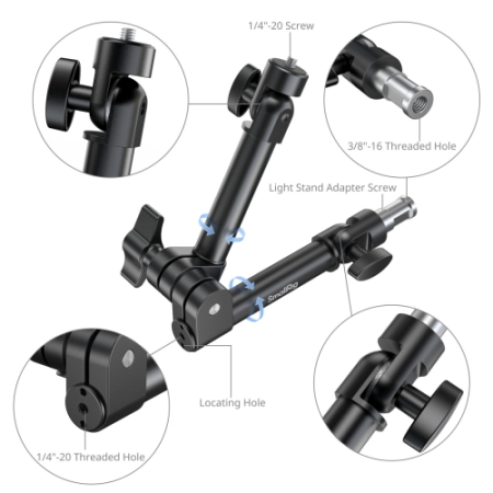 SmallRig 6324 - wytrzymałe, rozetowe ramię Magic Arm - szczegóły